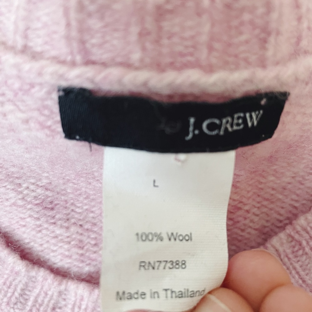 J. Crew Knit Crewneck Wool Pink Heather Sweater - Picture 5 of 6